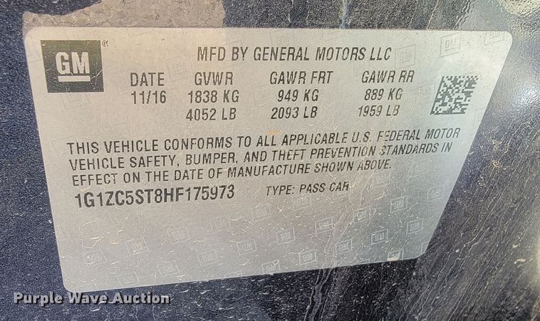 image for item LL9750 2017 Chevrolet Malibu