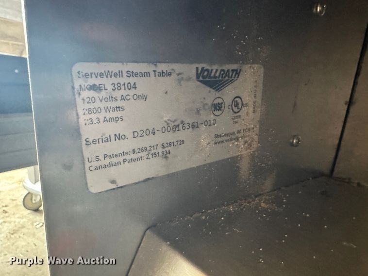 image for item LN9097 Vollrath ServeWell 38104  four well steam table