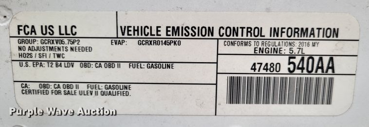 image for item LR9180 2016 Dodge Charger Police