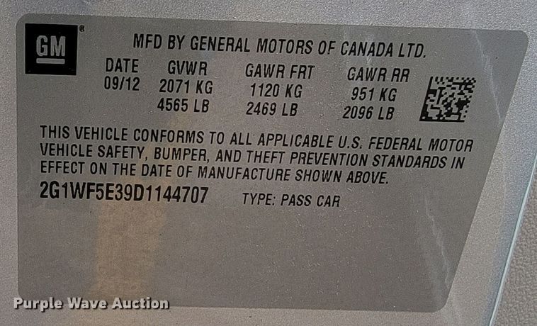 image for item LV9284 2013 Chevrolet Impala