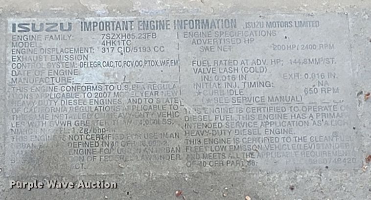 image for item MB9834 2008 Isuzu NPR  refuse truck