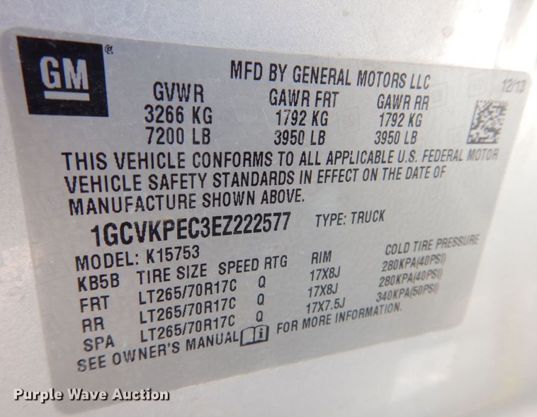 image for item MC9838 2014 Chevrolet Silverado 1500  Double Cab pickup truck