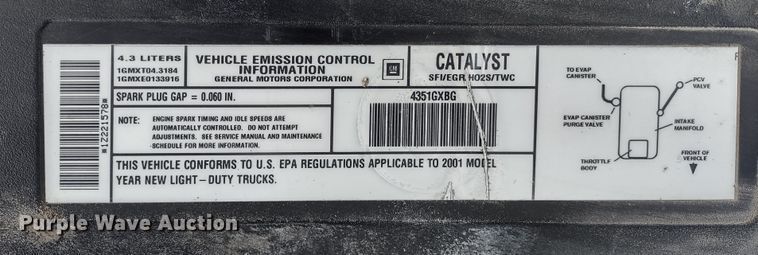 image for item MD9433 2001 Chevrolet Silverado 1500  pickup truck