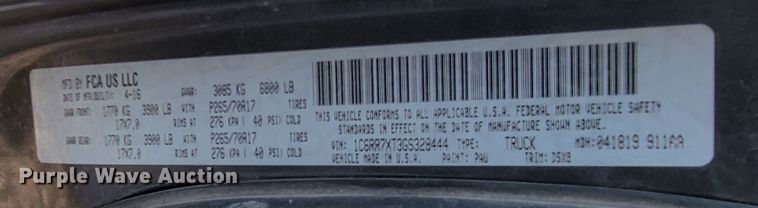 image for item ME9790 2016 Dodge Ram 1500  Crew Cab pickup truck