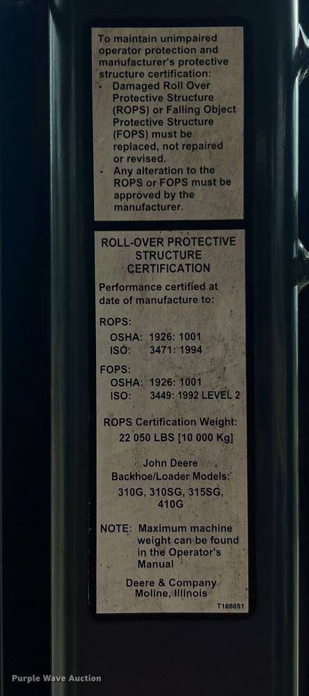 image for item MM9208 2005 John Deere 410G  backhoe