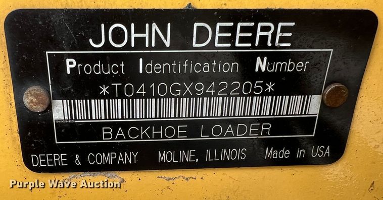 image for item MM9208 2005 John Deere 410G  backhoe