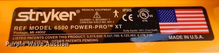 image for item MP9099 Stryker 6500 Power-Pro XT  stretcher