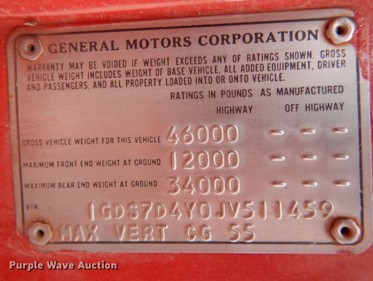 image for item MP9151 1988 GMC Top Kick C7000  dump truck