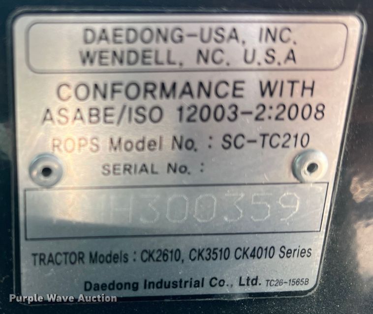 image for item DS2843 Kioti CK3510  MFWD tractor