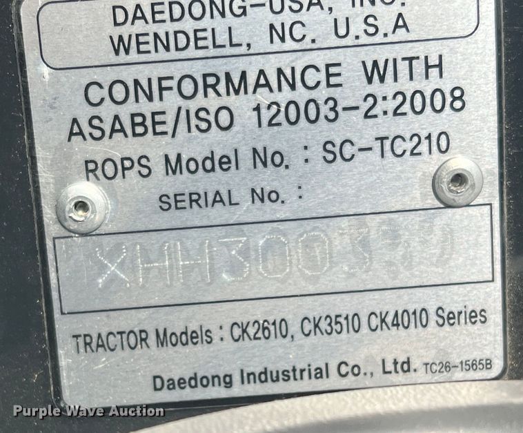 image for item DS2843 Kioti CK3510  MFWD tractor