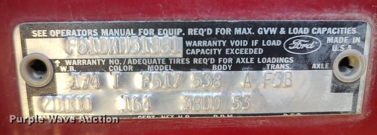 image for item GP9604 1970 Ford F600  grain truck