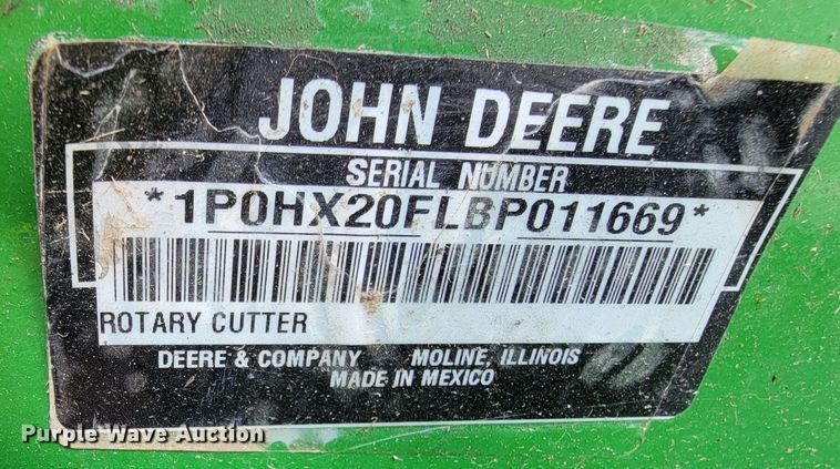 image for item HG9430 John Deere HX20  batwing rotary mower