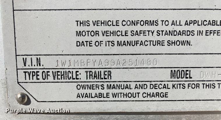 image for item HN9813 2009 Wilson DWH-501 PaceSetter  Ag Hopper grain trailer