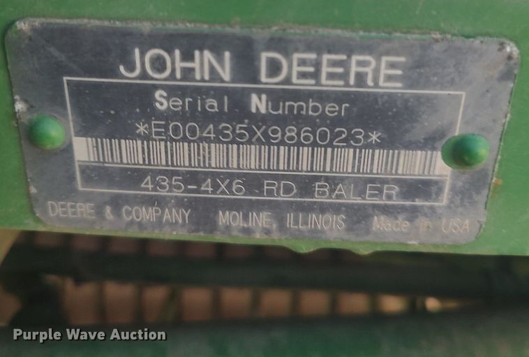 image for item LG9600 John Deere 435  round baler