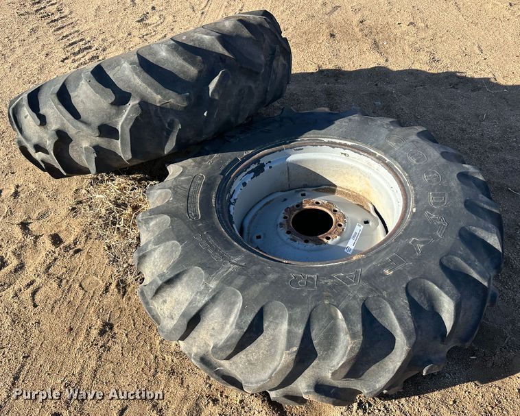 image for item LT9268 (2) 14.9-24 tires and wheels