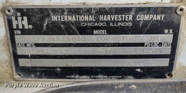 image for item MD9443 1979 International Transtar II  grain truck