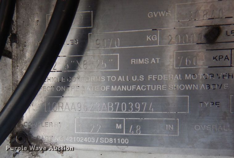 image for item DK2145 2010 Great Dane  refrigerated van trailer