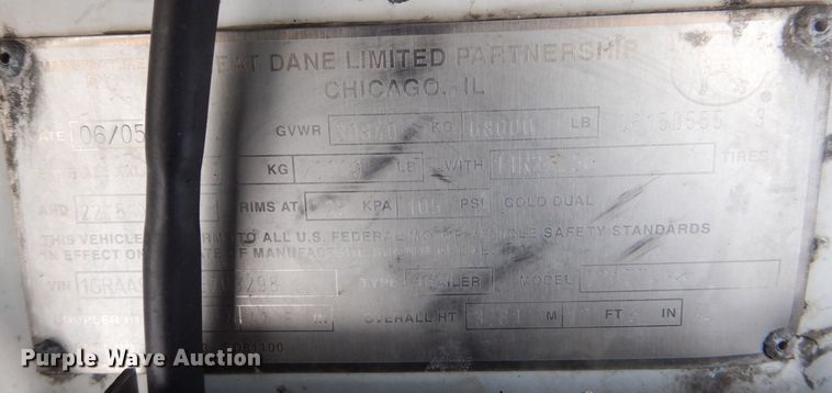 image for item DK2148 2006 Great Dane  refrigerated van trailer