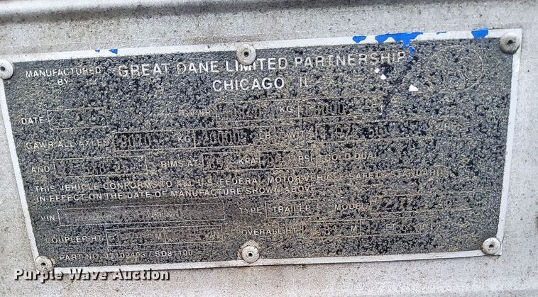 image for item DK2150 2001 Great Dane  refrigerated van trailer