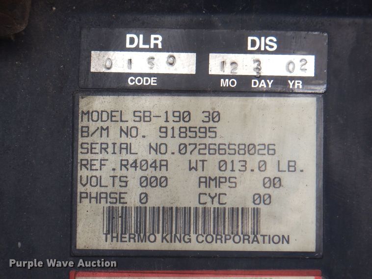 image for item DK2158 2002 Great Dane  refrigerated van trailer