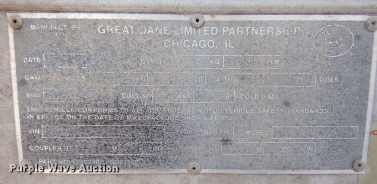 image for item DK2158 2002 Great Dane  refrigerated van trailer