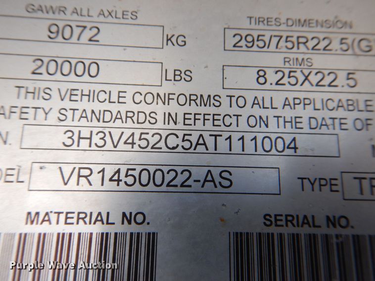 image for item DK2167 2010 Hyundai VR1450022AS  refrigerated van trailer