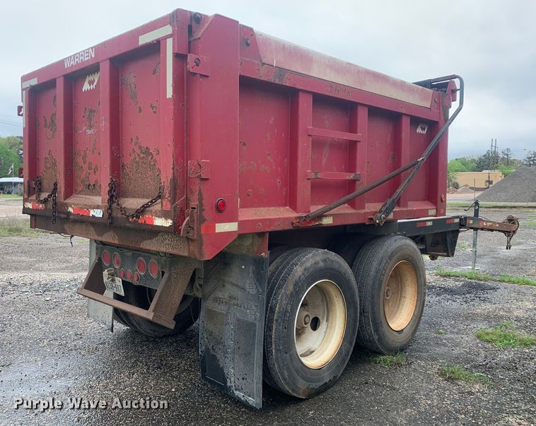 image for item DO1918 2010 Warren PD12  end dump pup trailer