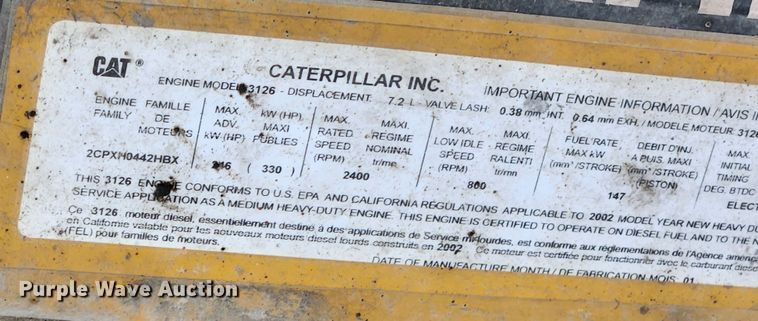 image for item JB9523 2002 Sterling L7500  crane truck