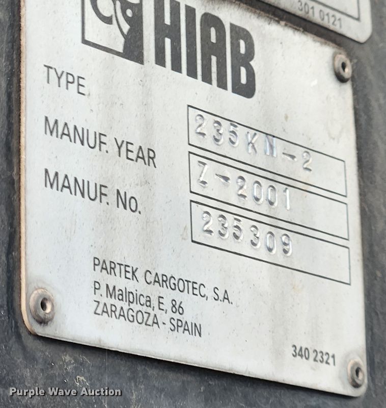 image for item JB9523 2002 Sterling L7500  crane truck