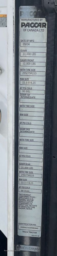 image for item LR9543 2005 Kenworth T300  truck cab and chassis