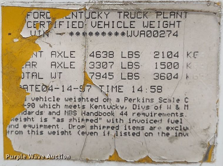 image for item MD9444 1998 Ford F700  dump flatbed truck