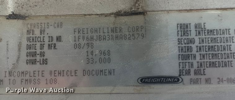 image for item MM9235 1999 Freightliner FL70  truck cab and chassis