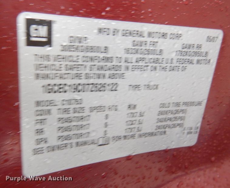 image for item DK7738 2007  Chevrolet Silverado 1500  Ext. Cab pickup truck