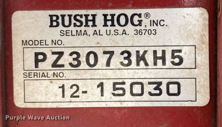 image for item DL7068 2014 Bush Hog PZ3073KH5  ZTR lawn mower