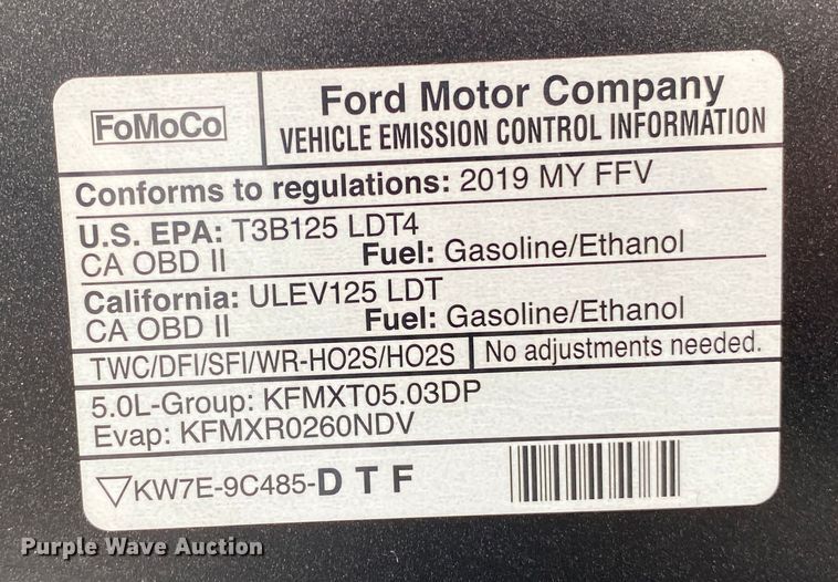 image for item DL7072 2019 Ford F150  SuperCrew pickup truck