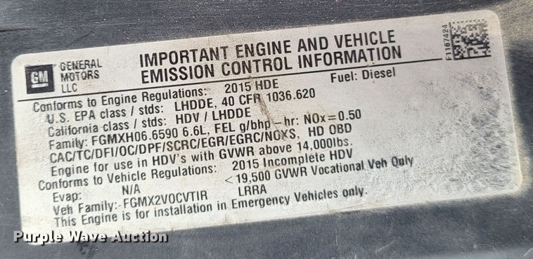 image for item DO3594 2015 Chevrolet Express G4500  van cab and chassis