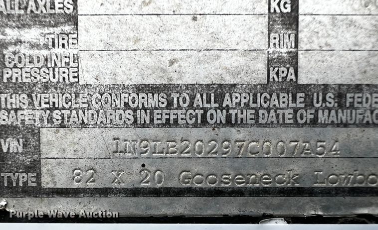 image for item DQ2010 2007 Norris Trailer Mfg  equipment trailer