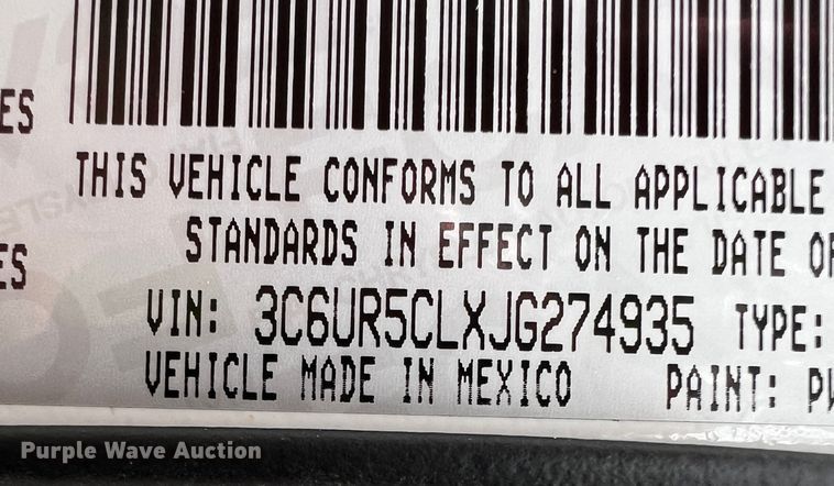 image for item DQ2028 2018 Dodge Ram 2500  Crew Cab pickup truck