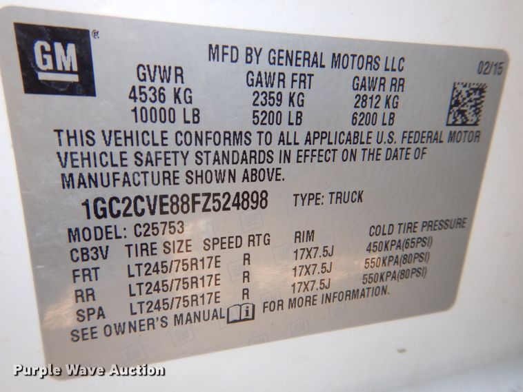 image for item DR4513 2015 Chevrolet Silverado 2500HD  Double Cab pickup truck