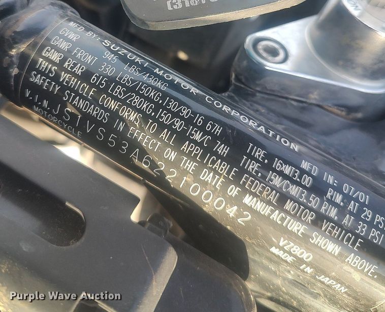 image for item GP9602 2002 Suzuki VZ800K2 Marauder  motorcycle