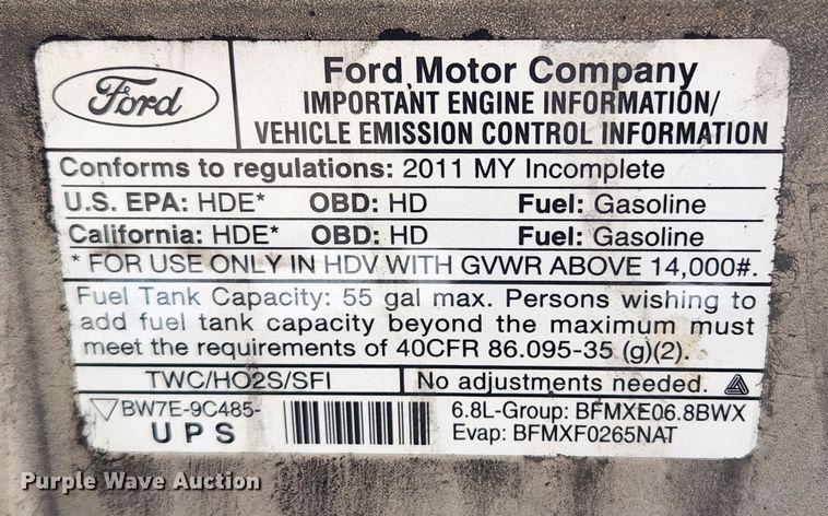 image for item JB9469 2011 Ford E450 Super Duty  van cab and chassis