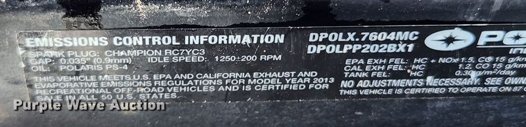 image for item JB9505 2013 Polaris Ranger 800 EFI  utility vehicle