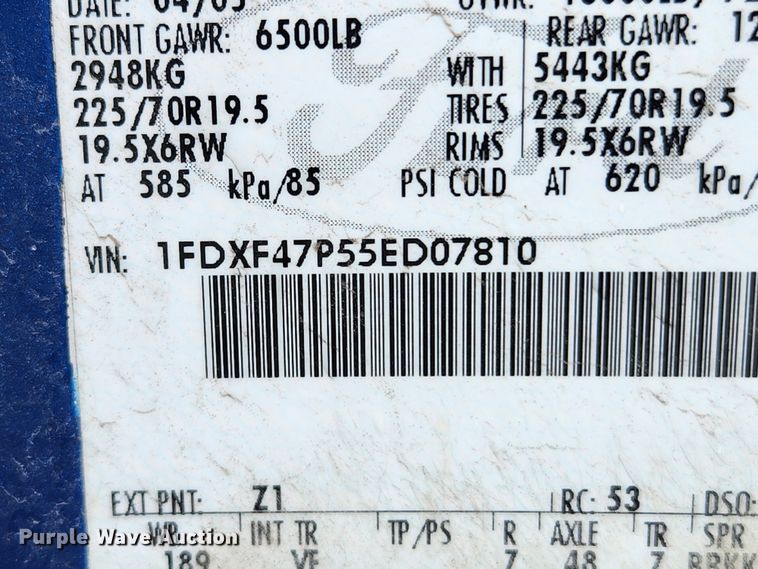 image for item JB9520 2005 Ford F450 Super Duty XL  dump flatbed truck