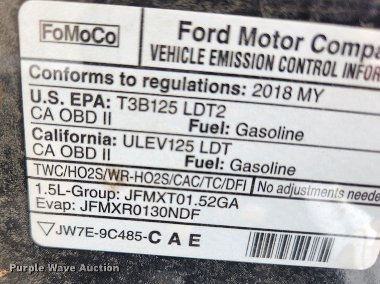 image for item JB9556 2018 Ford Escape SE  SUV