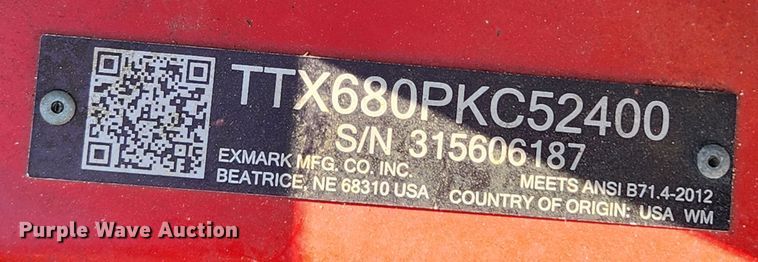 image for item JB9576 Exmark  X Series  ZTR lawn mower