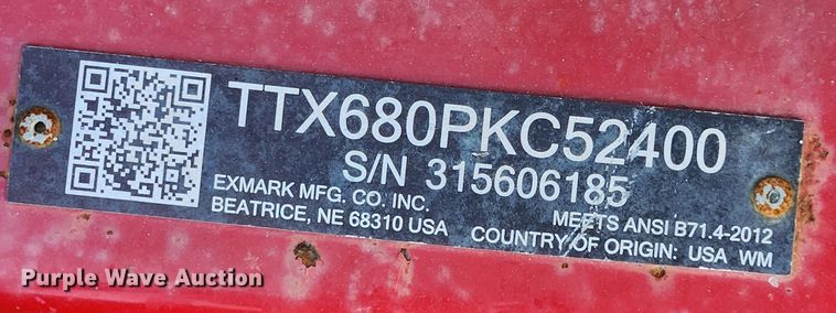 image for item JB9581 Exmark X Series  ZTR lawn mower