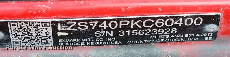 image for item JB9589 Exmark S Series  ZTR lawn mower