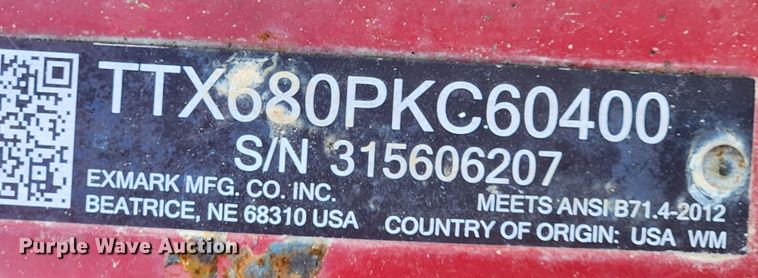 image for item JB9590 Exmark X Series  ZTR lawn mower