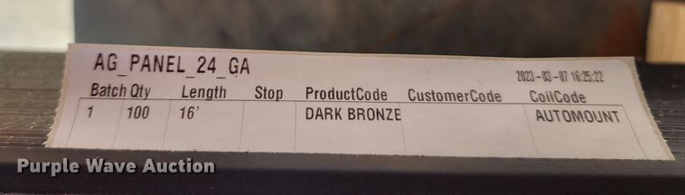 image for item KC9685 (100) sheets of Doerksen Metal Components metal siding/roofing
