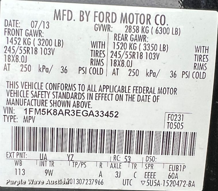 image for item KR9473 2014 Ford Explorer Police Interceptor  SUV